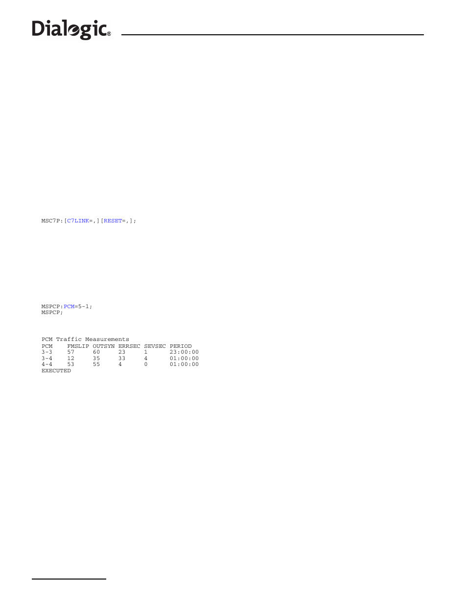 3 mspcp, 3 mspcp – measurements pcm print, Mspcp | Measurements pcm print | Dialogic SS7G2X User Manual | Page 94 / 170