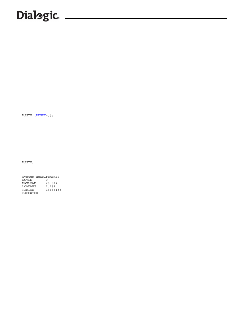 5 mssyp, 5 mssyp – measurements system print, Mssyp | Measurements system print | Dialogic SS7G2X User Manual | Page 96 / 170