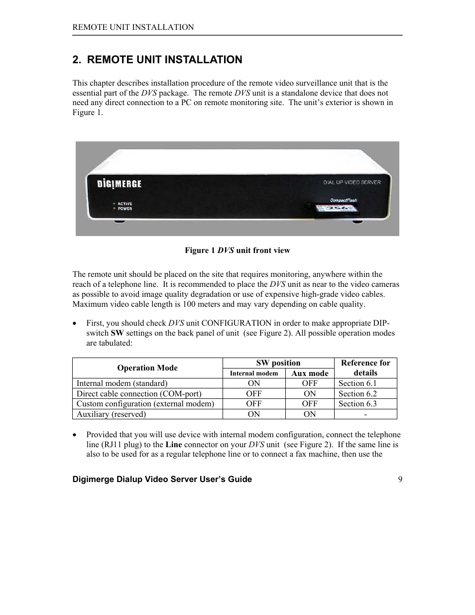Remote unit installation | Digimerge DGRT400 User Manual | Page 9 / 37