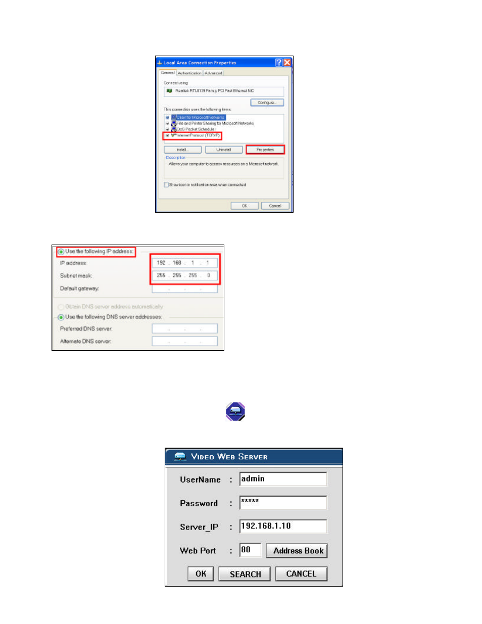 Step 3: video web server settings | Digimerge D4202 User Manual | Page 12 / 44