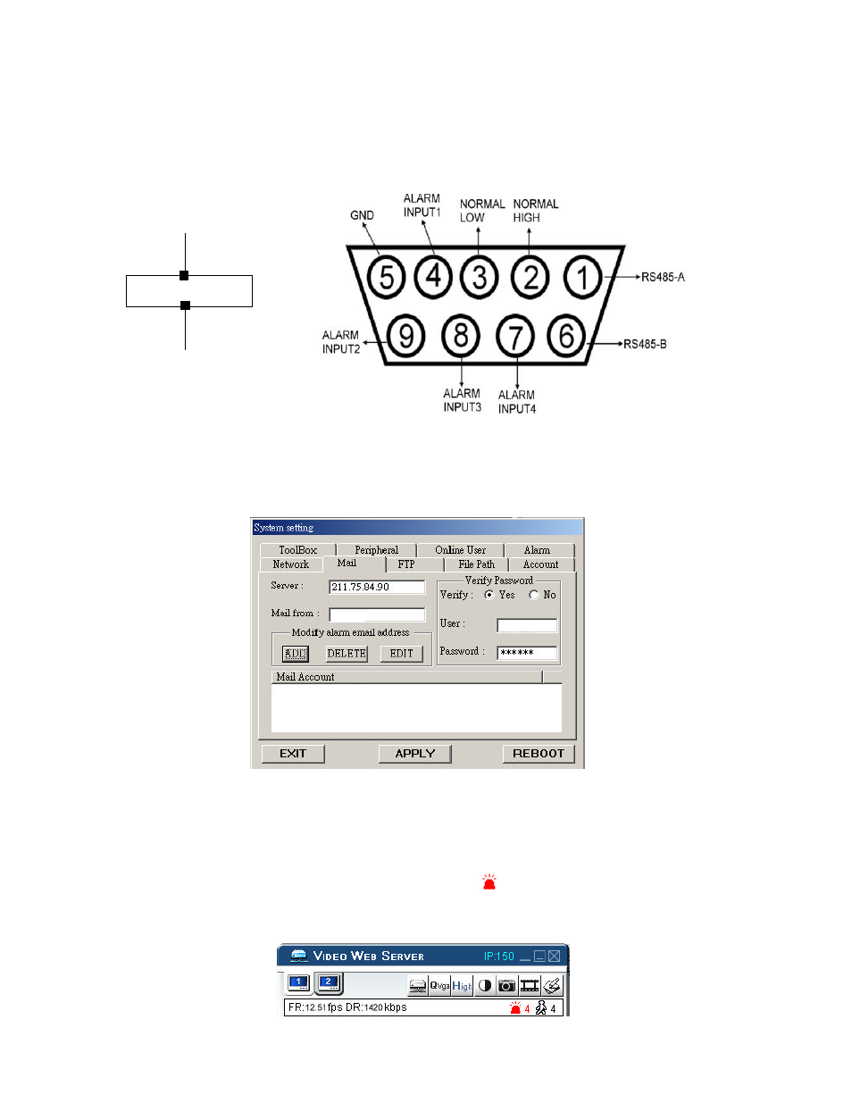 Video web server, Appendix #2 – sending e-mail | Digimerge D4202 User Manual | Page 39 / 44