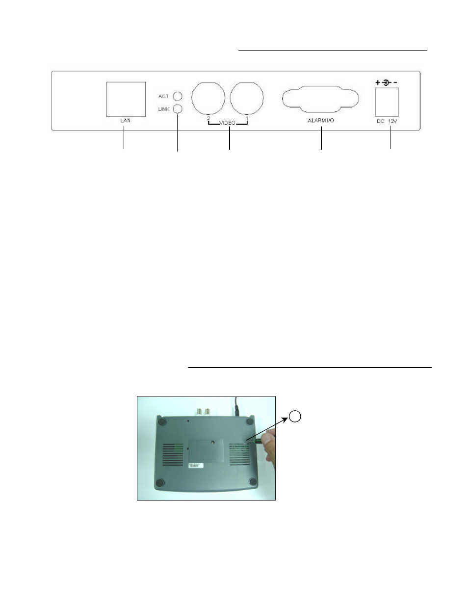 Control - rear panel, Bottom panel | Digimerge D4202 User Manual | Page 7 / 44