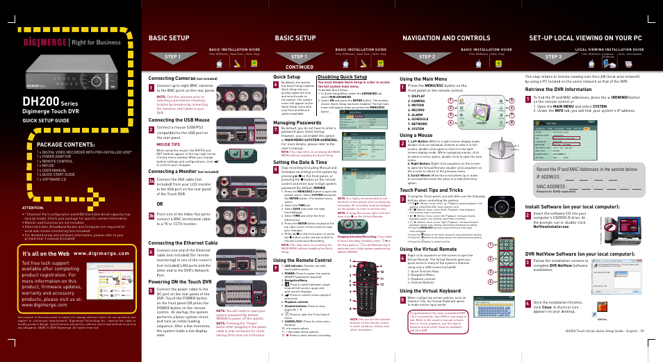 Digimerge DH200 User Manual | 2 pages