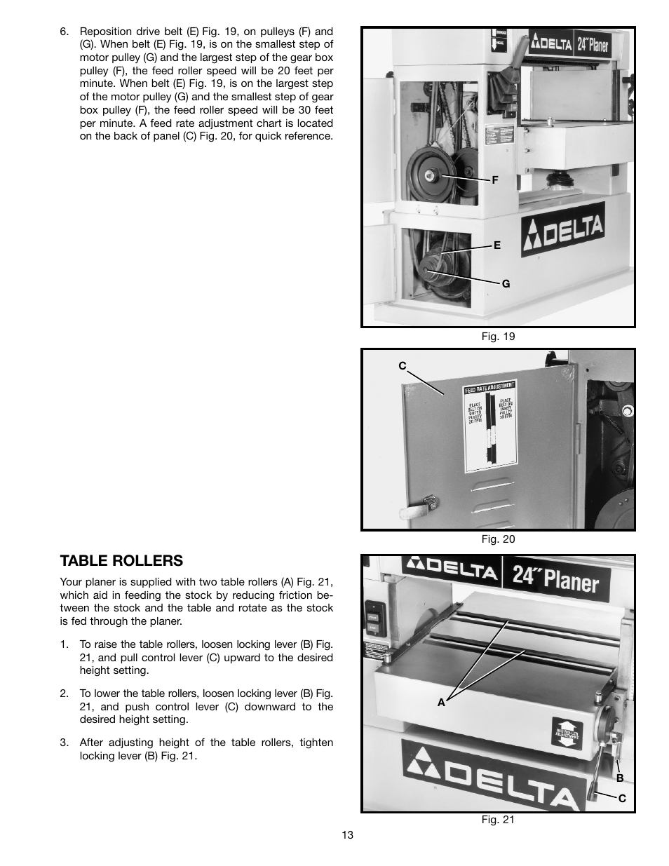 Table rollers | Delta 22-470 User Manual | Page 13 / 28