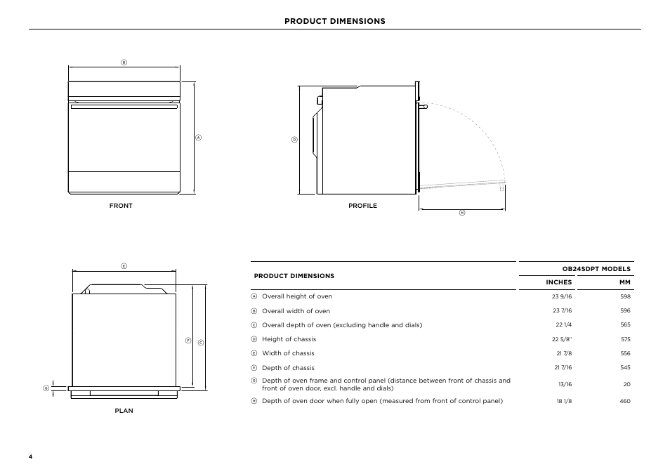 Fisher & Paykel Series 9 Minimal Series 24 Inch Single Smart Electric Wall Oven Installation Guide User Manual | Page 4 / 20