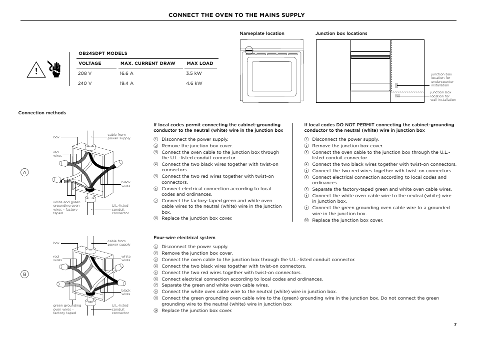 Fisher & Paykel Series 9 Minimal Series 24 Inch Single Smart Electric Wall Oven Installation Guide User Manual | Page 7 / 20