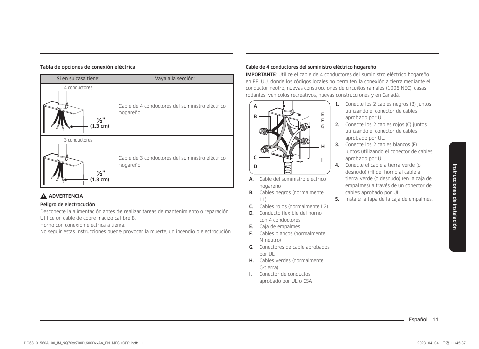 Samsung BESPOKE 30 Inch Smart Combination Electric Wall Oven Installation Guide User Manual | Page 27 / 48