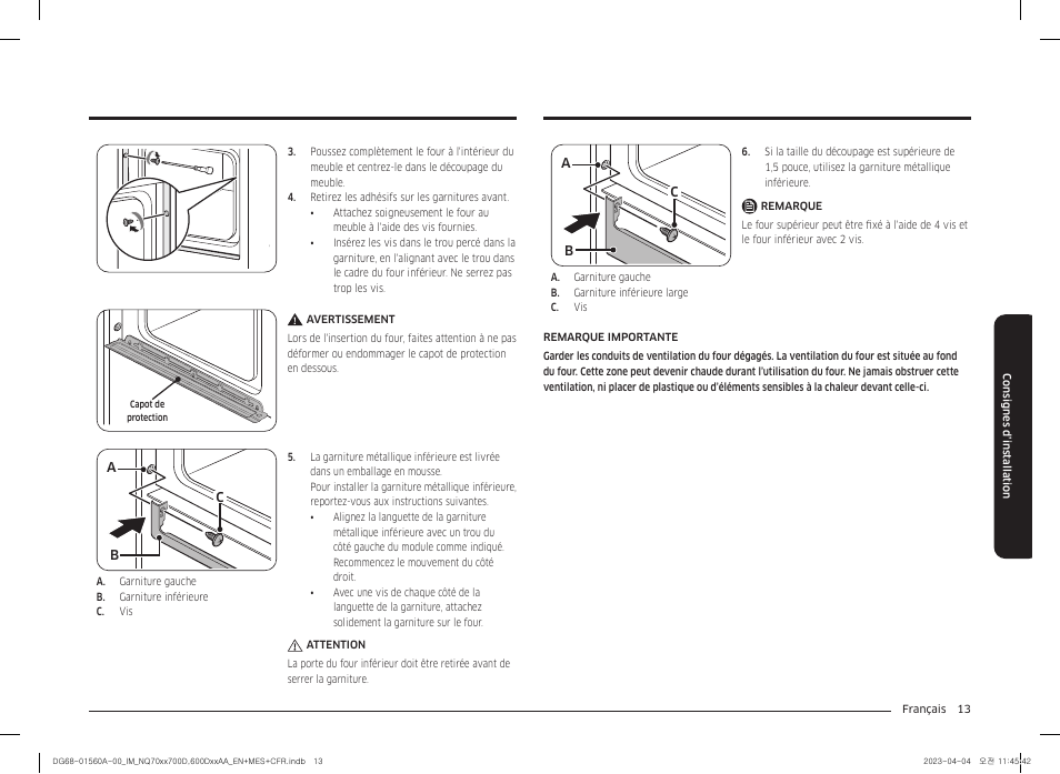 Samsung BESPOKE 30 Inch Smart Combination Electric Wall Oven Installation Guide User Manual | Page 45 / 48