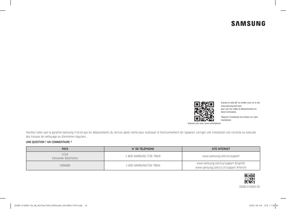 Samsung BESPOKE 30 Inch Smart Combination Electric Wall Oven Installation Guide User Manual | Page 48 / 48