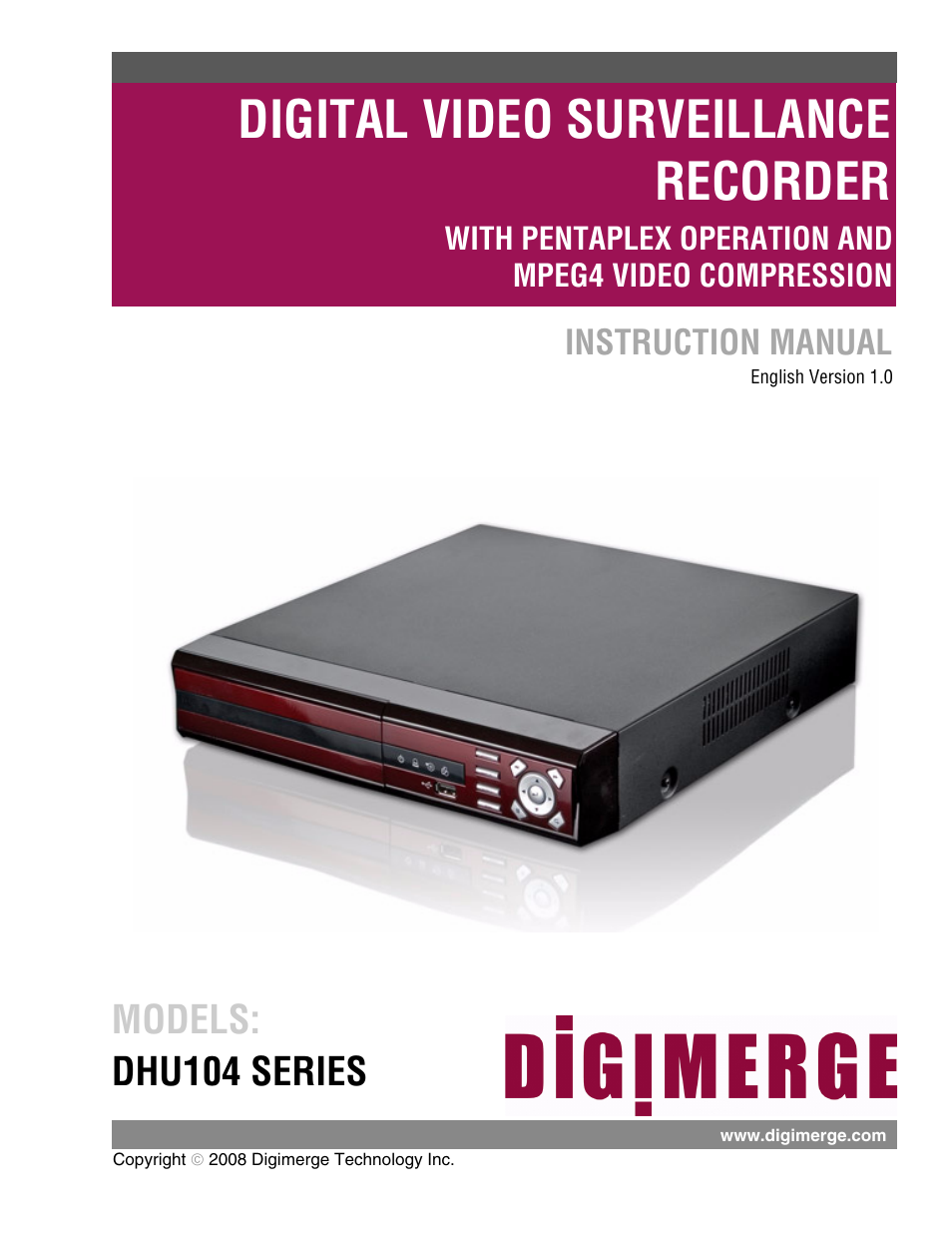 Digimerge DHU104 User Manual | 88 pages
