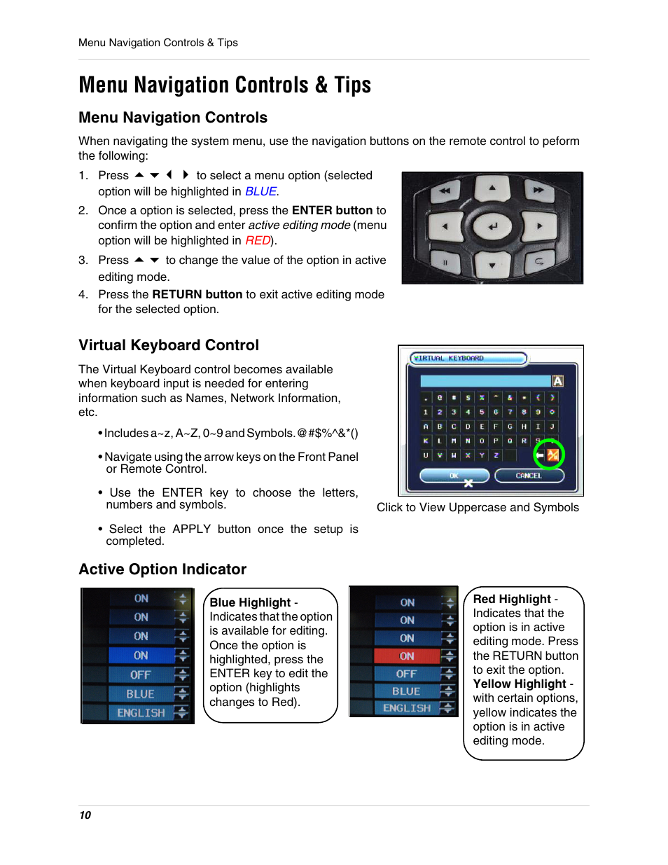 Menu navigation controls & tips | Digimerge DHU104 User Manual | Page 18 / 88