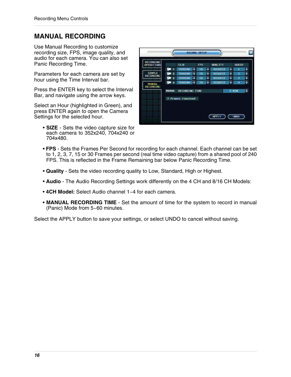 Manual recording | Digimerge DHU104 User Manual | Page 24 / 88