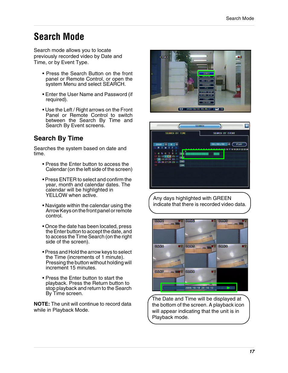 Search mode, Search by time | Digimerge DHU104 User Manual | Page 25 / 88