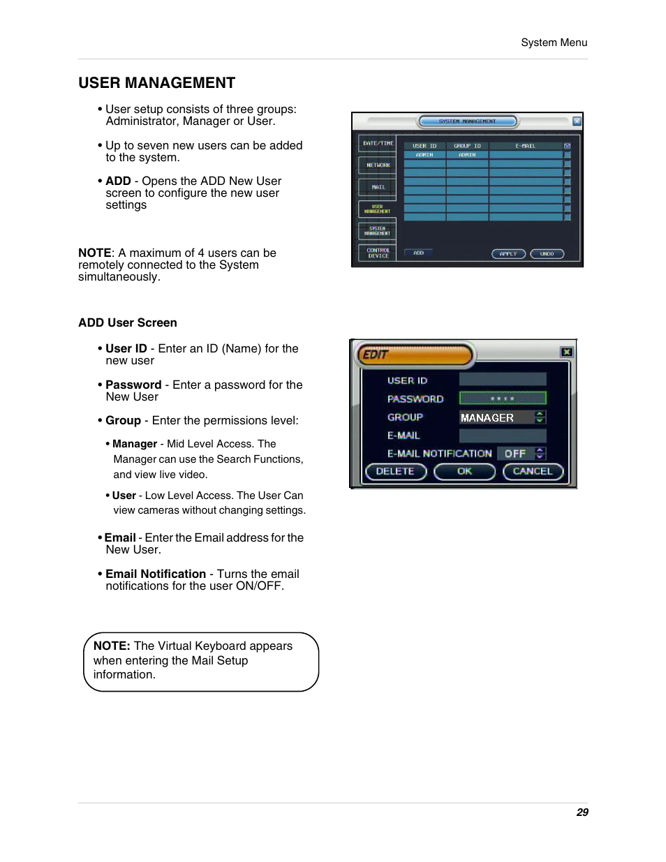 User management | Digimerge DHU104 User Manual | Page 37 / 88