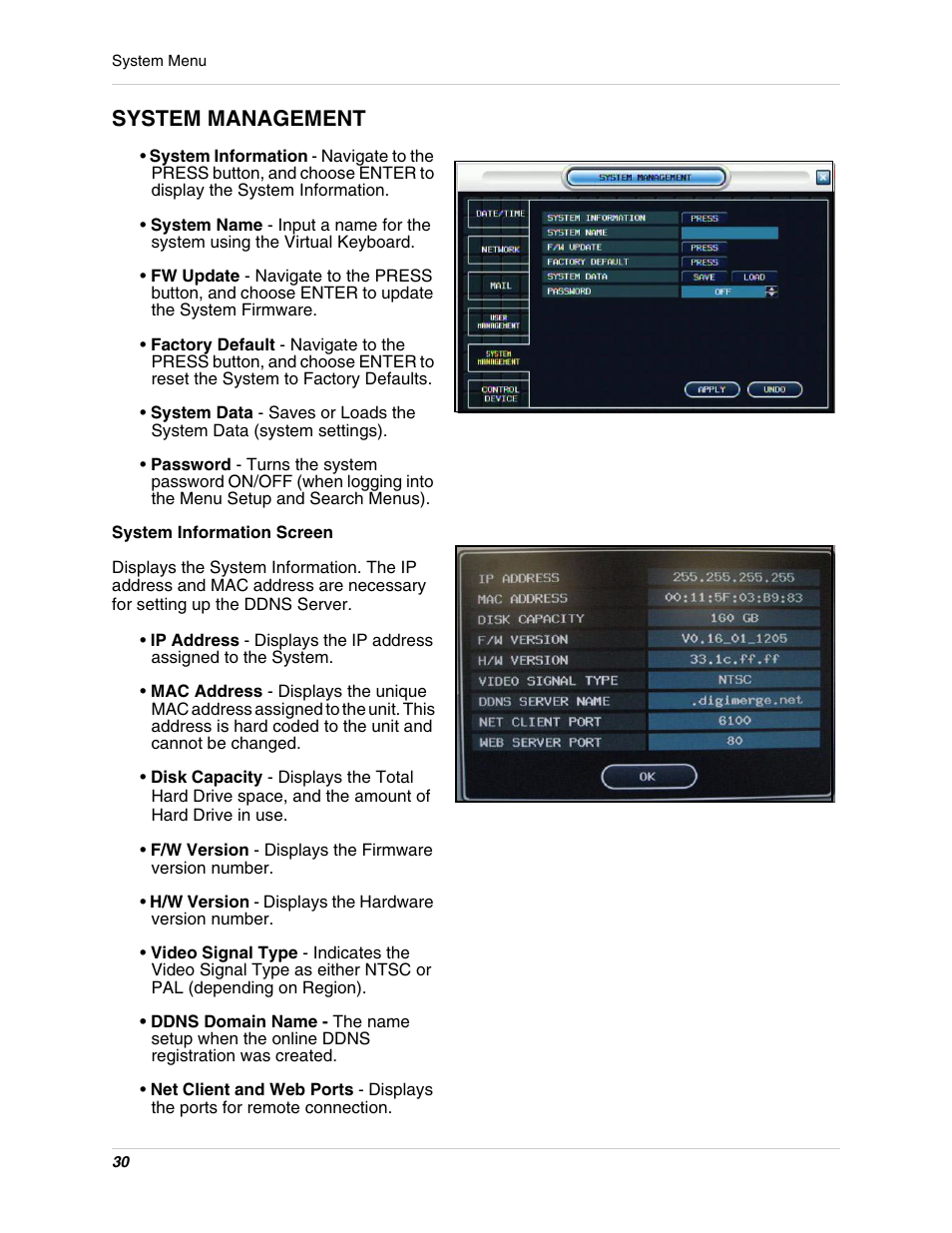 System management | Digimerge DHU104 User Manual | Page 38 / 88