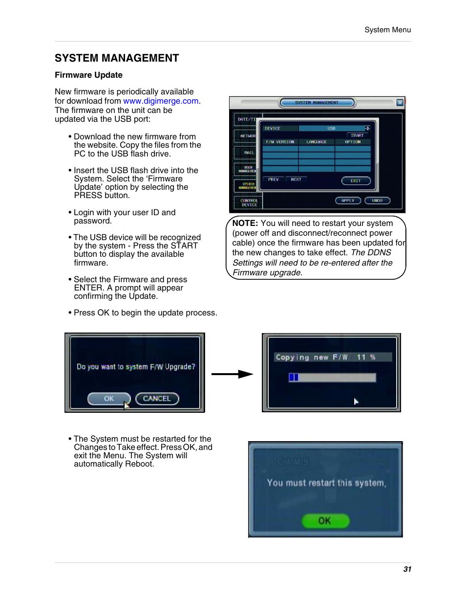 System management | Digimerge DHU104 User Manual | Page 39 / 88