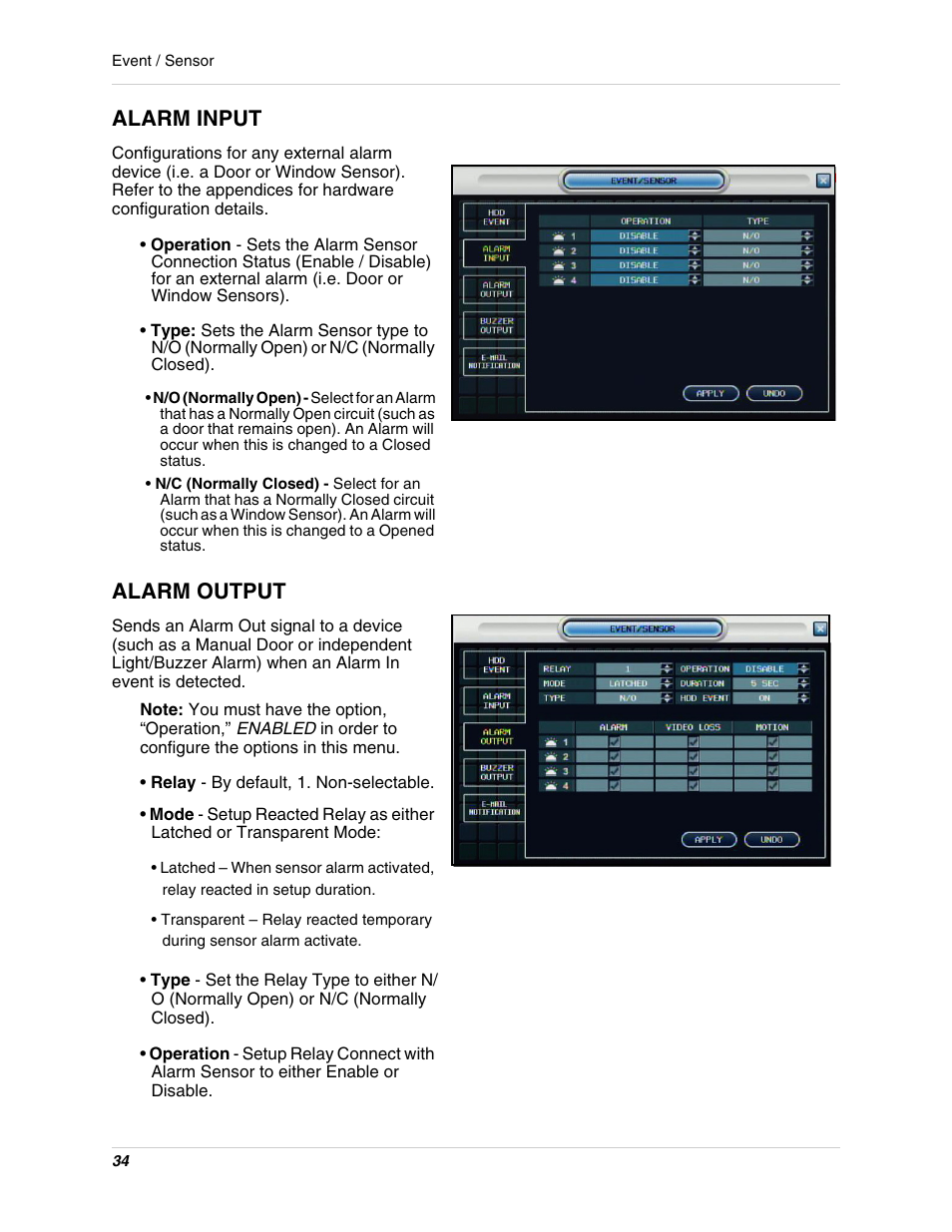 Alarm input alarm output, Alarm input, Alarm output | Digimerge DHU104 User Manual | Page 42 / 88