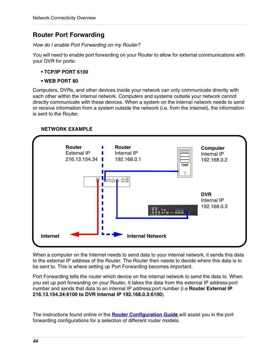 Router port forwarding | Digimerge DHU104 User Manual | Page 52 / 88