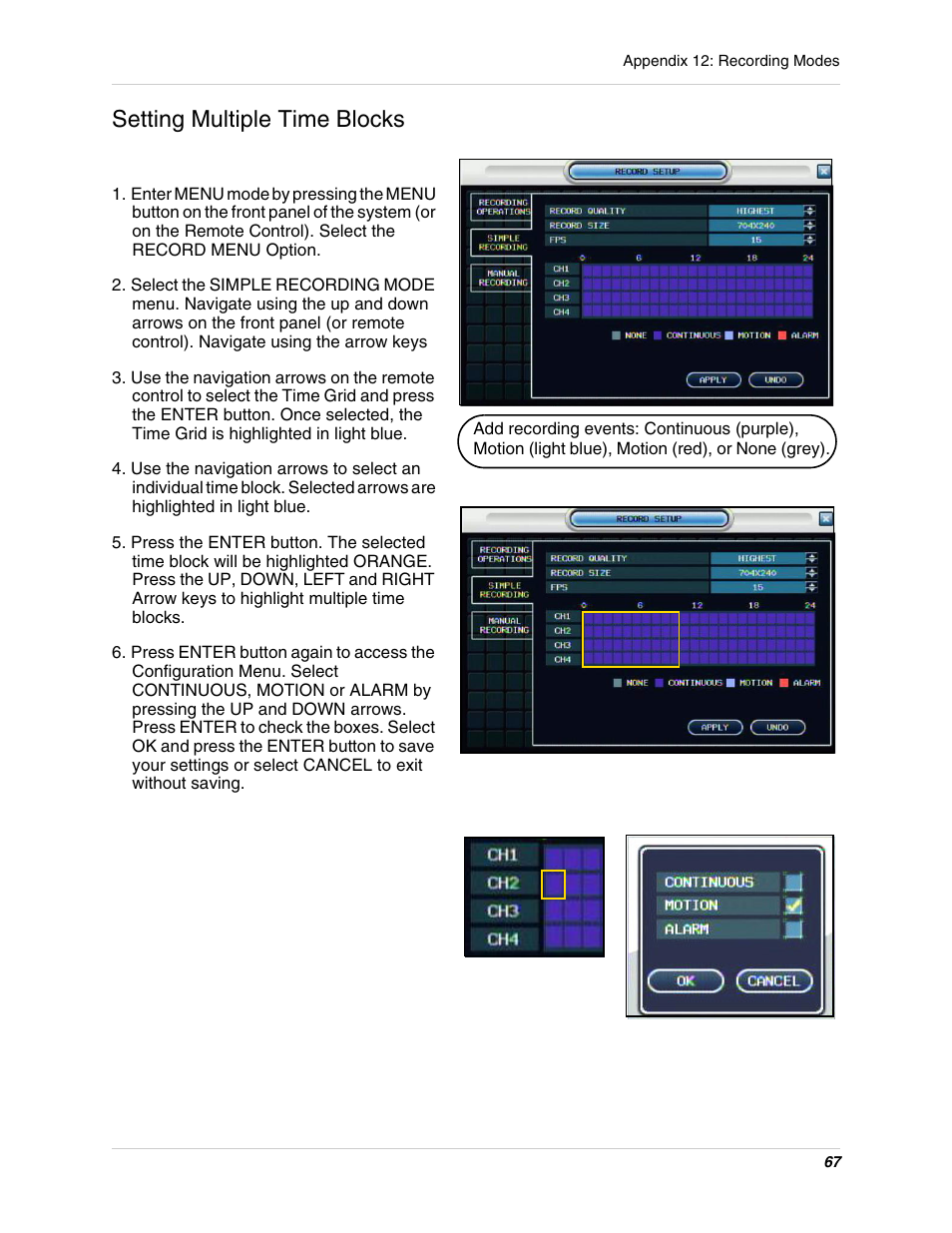 Setting multiple time blocks | Digimerge DHU104 User Manual | Page 75 / 88