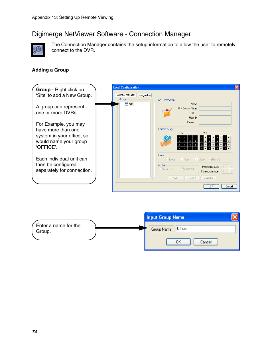 Digimerge netviewer software - connection manager | Digimerge DHU104 User Manual | Page 82 / 88