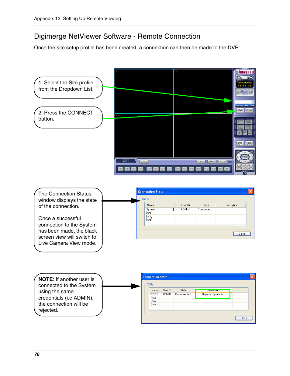 Digimerge netviewer software - remote connection | Digimerge DHU104 User Manual | Page 84 / 88