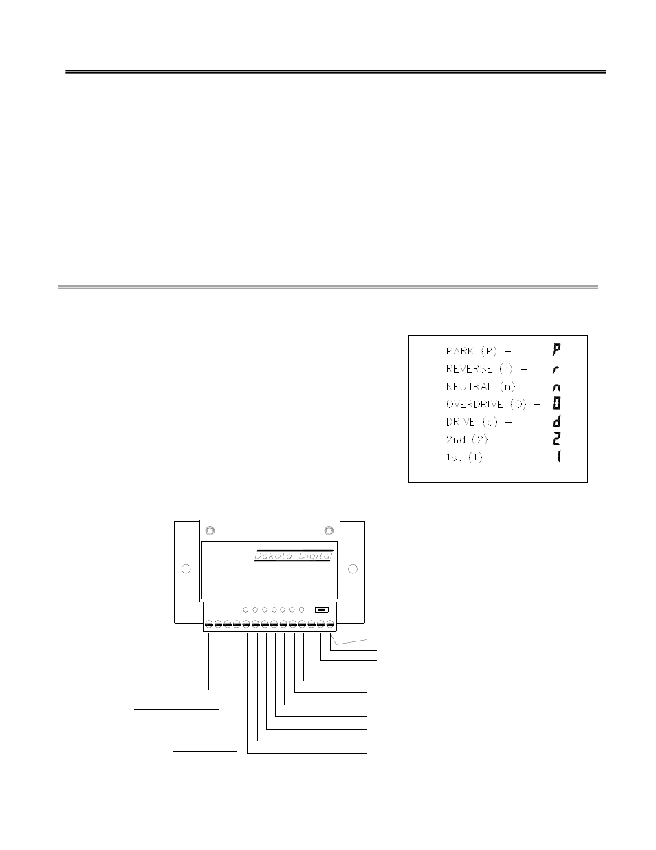 Mph/kph, Gear shift indicator inputs, The park, reverse, ntrl, ovrdrv, drive, 2 | And 1 | Dakota Digital SERIES II STR3D User Manual | Page 10 / 20