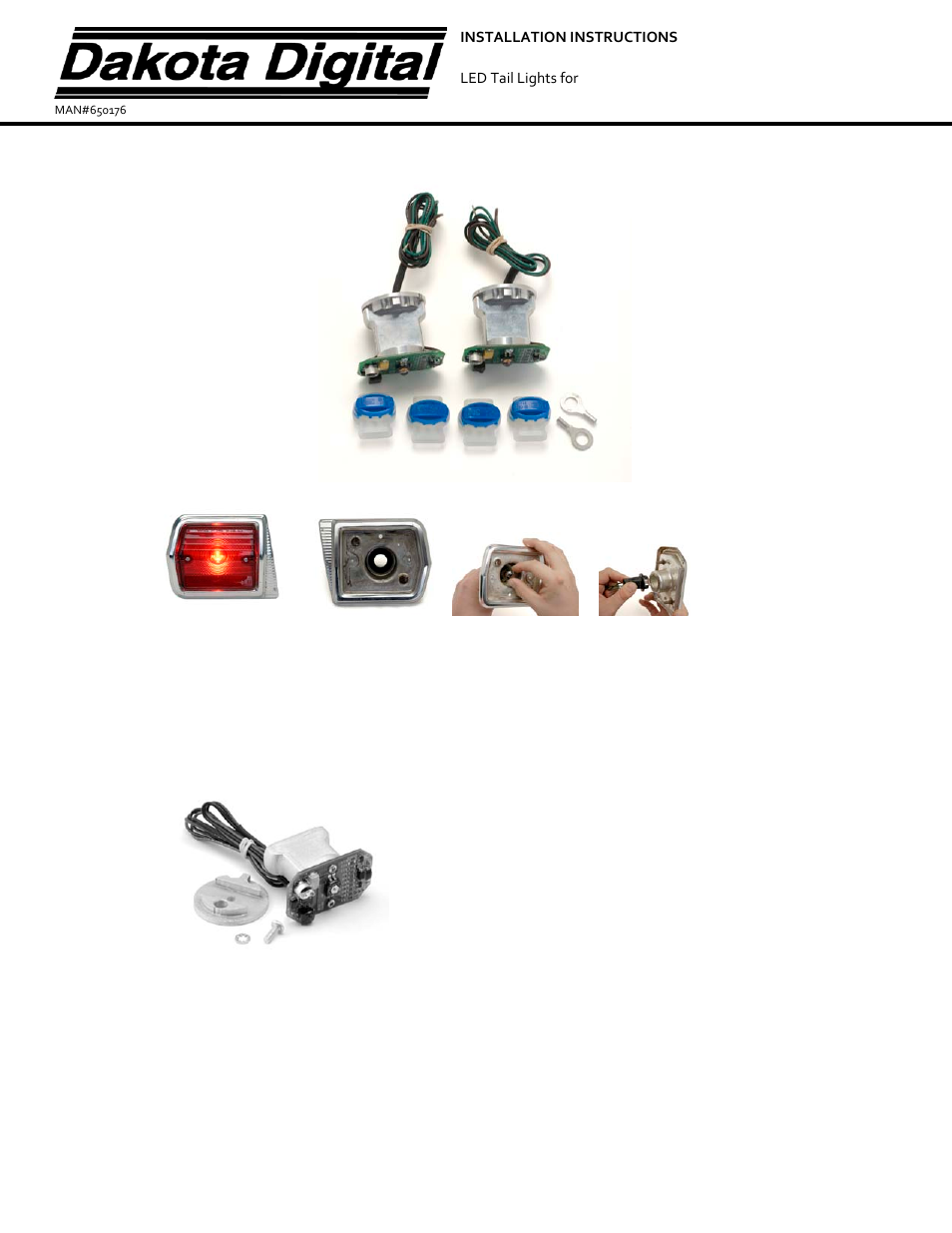 Dakota Digital LED Tail Lights for 1965 Nova LAT-NR130 User Manual | 3 pages