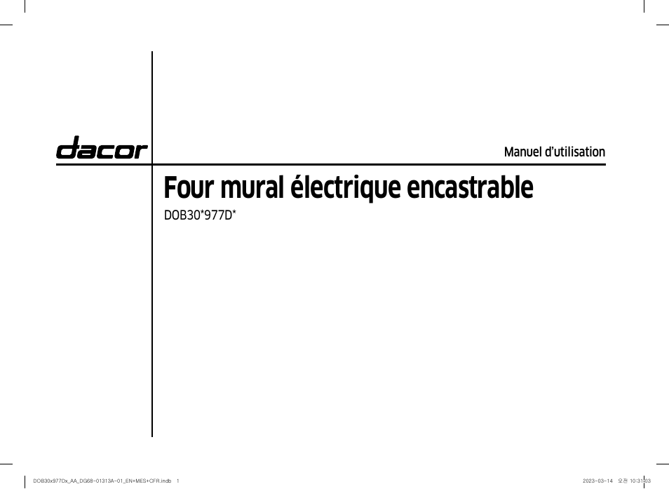 Four mural électrique encastrable | Dacor Transitional 30 Inch Double Electric Smart Wall Oven User Manual User Manual | Page 125 / 188