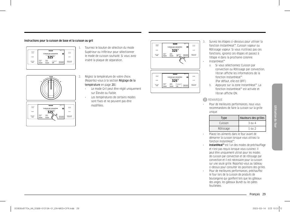 Français 29 utilisation du f our | Dacor Transitional 30 Inch Double Electric Smart Wall Oven User Manual User Manual | Page 153 / 188