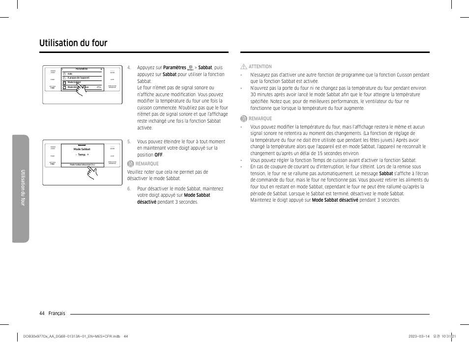 Utilisation du four | Dacor Transitional 30 Inch Double Electric Smart Wall Oven User Manual User Manual | Page 168 / 188