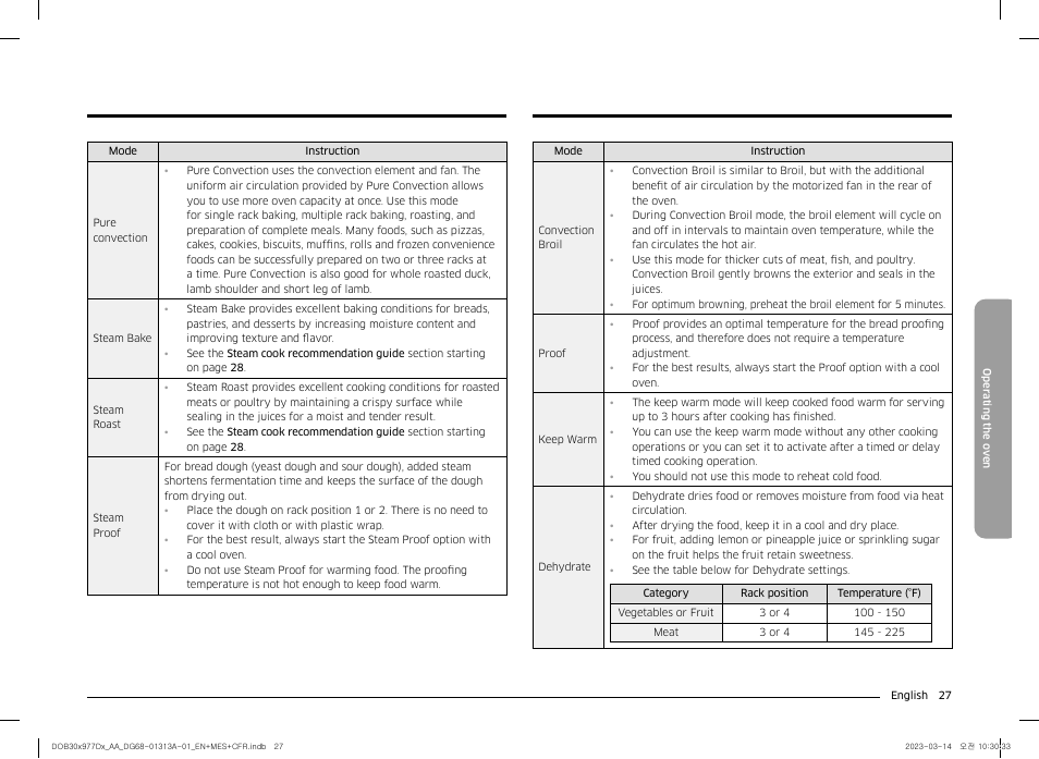 Dacor Transitional 30 Inch Double Electric Smart Wall Oven User Manual User Manual | Page 27 / 188