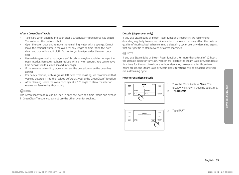 Dacor Transitional 30 Inch Double Electric Smart Wall Oven User Manual User Manual | Page 39 / 188