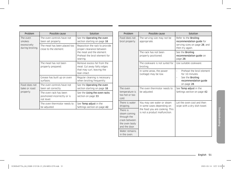 Dacor Transitional 30 Inch Double Electric Smart Wall Oven User Manual User Manual | Page 51 / 188