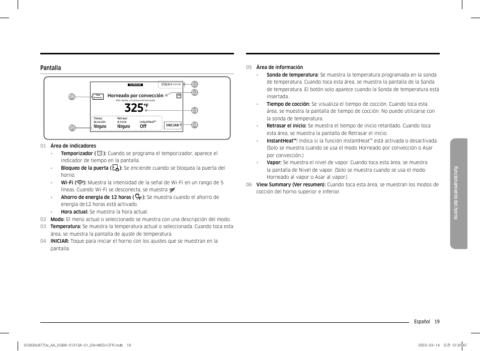 Pantalla, Pantalla 19 | Dacor Transitional 30 Inch Double Electric Smart Wall Oven User Manual User Manual | Page 81 / 188