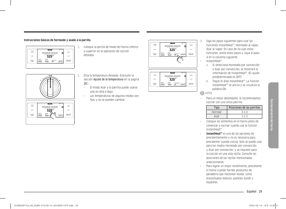 Español 29 funcionamient o del horno | Dacor Transitional 30 Inch Double Electric Smart Wall Oven User Manual User Manual | Page 91 / 188