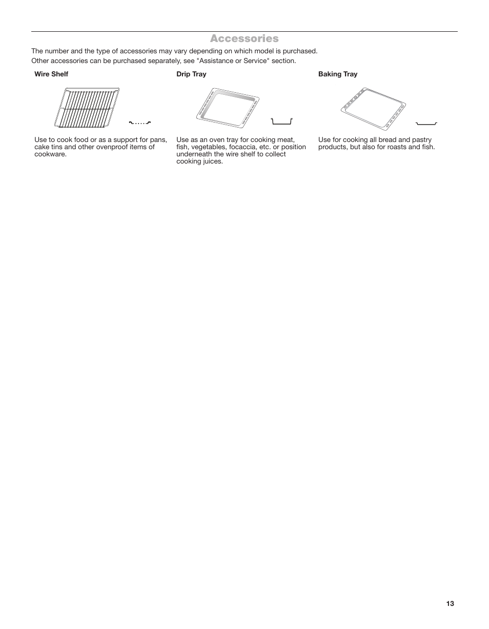 Accessories | Whirlpool 24 Inch Single Electric Smart Wall Oven Owners Guide User Manual | Page 13 / 40