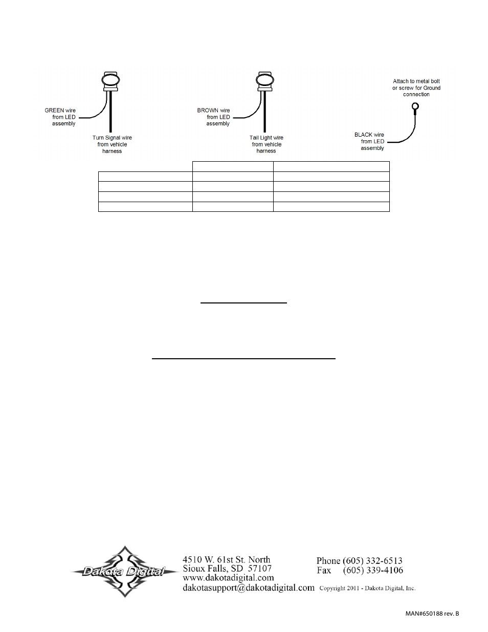 Dakota Digital LED Tail Lights LAT-NR230 User Manual | Page 3 / 3