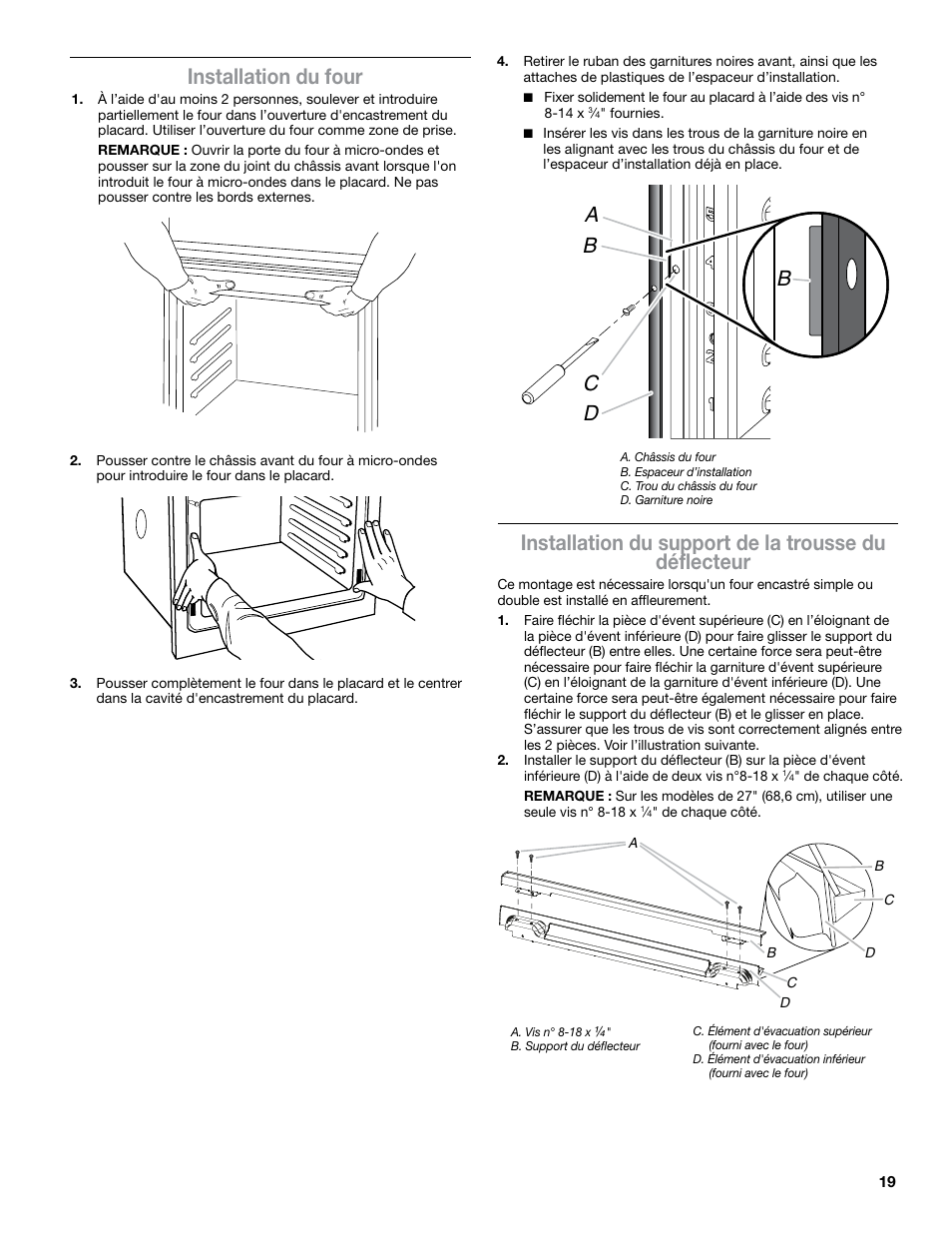 JennAir Euro-Style Series 30 Inch Double Combination Smart Electric Wall Oven Flush Installation Instructions User Manual | Page 19 / 20