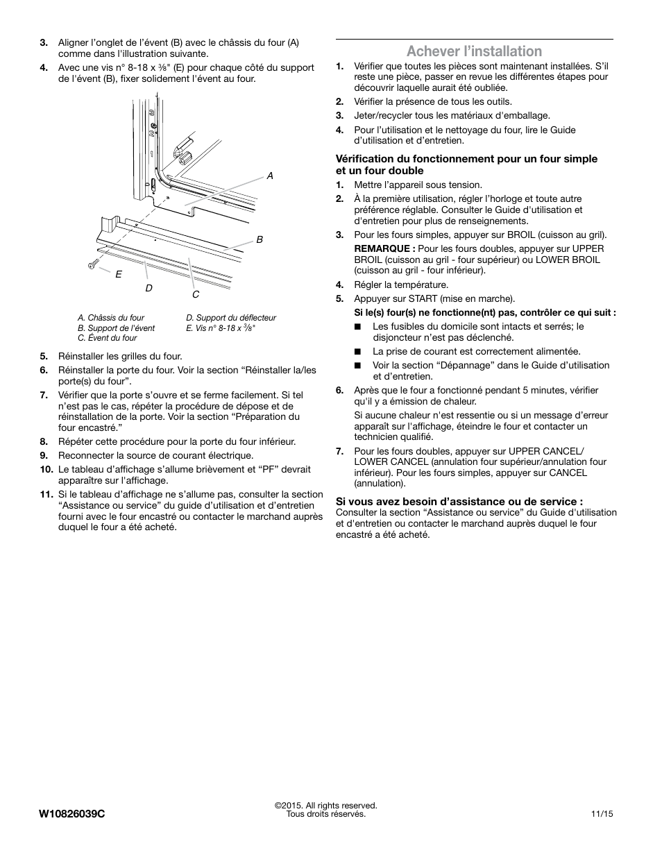 Achever l’installation | JennAir Euro-Style Series 30 Inch Double Combination Smart Electric Wall Oven Flush Installation Instructions User Manual | Page 20 / 20