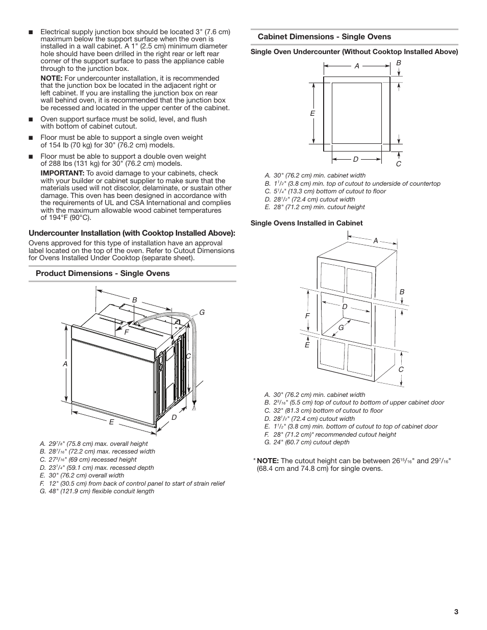 JennAir Euro-Style Series 30 Inch Double Combination Smart Electric Wall Oven Installation Instructions User Manual | Page 3 / 32