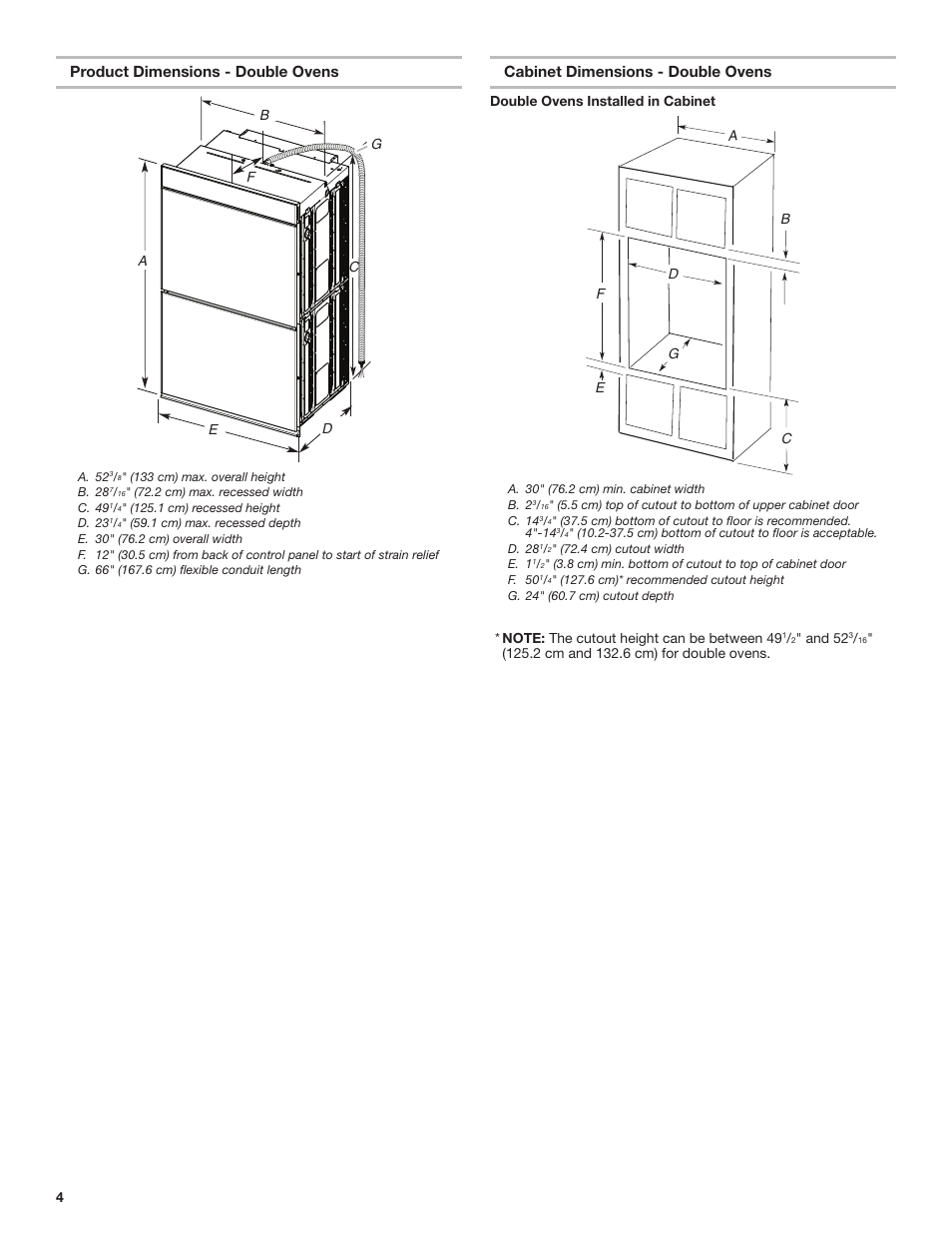 JennAir Euro-Style Series 30 Inch Double Combination Smart Electric Wall Oven Installation Instructions User Manual | Page 4 / 32