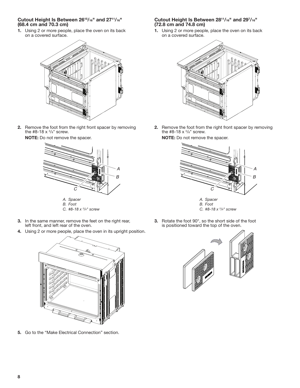 JennAir Euro-Style Series 30 Inch Double Combination Smart Electric Wall Oven Installation Instructions User Manual | Page 8 / 32