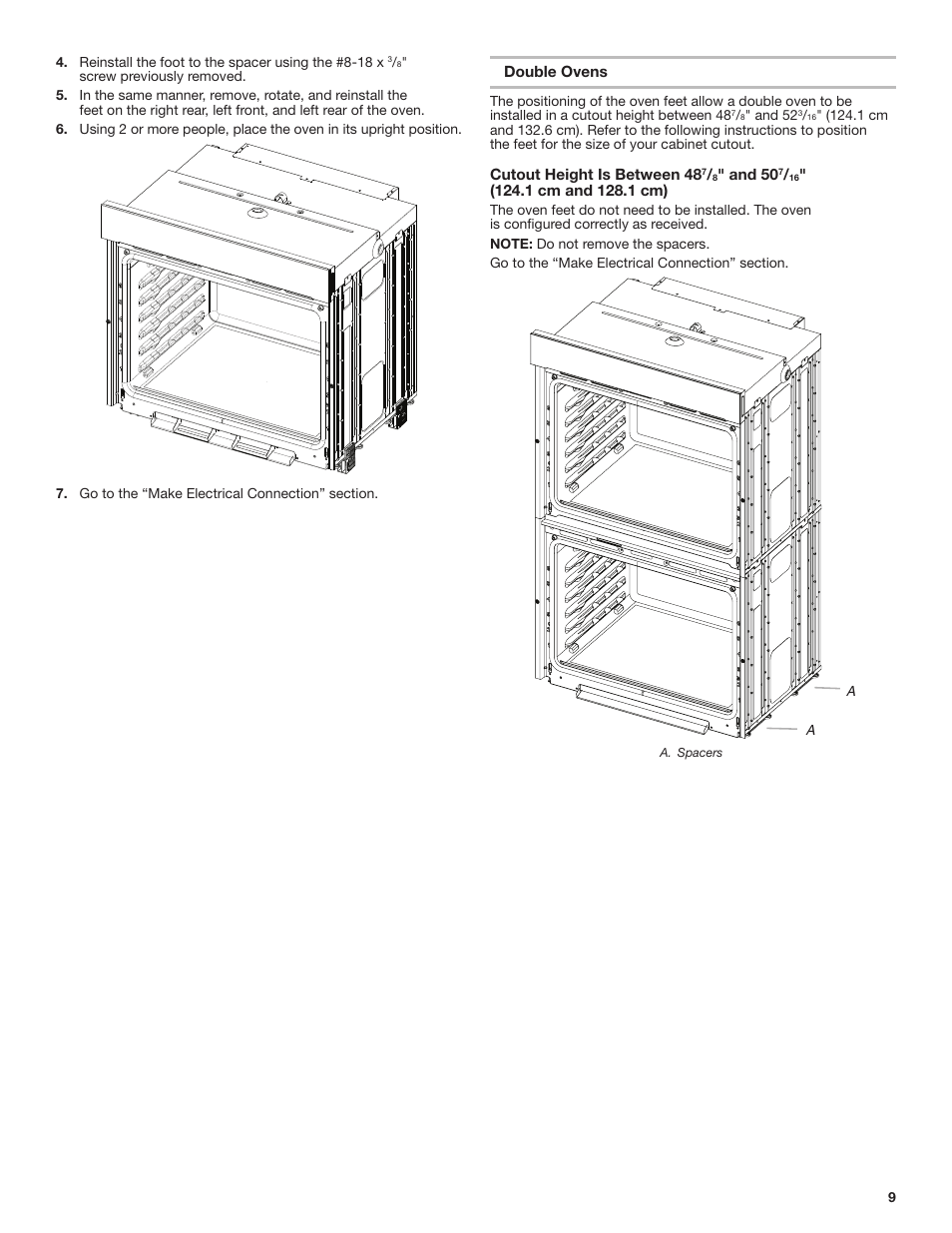 JennAir Euro-Style Series 30 Inch Double Combination Smart Electric Wall Oven Installation Instructions User Manual | Page 9 / 32