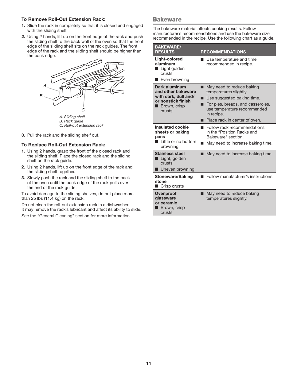 Bakeware | JennAir Euro-Style Series 30 Inch Single Convection Smart Electric Wall Oven User Guide User Manual | Page 11 / 40
