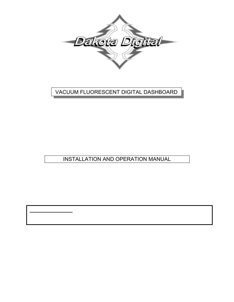 Dakota Digital 3 User Manual | 32 pages