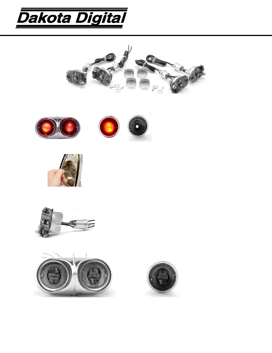 Dakota Digital LED Tail Lights LAT-NR221 User Manual | 3 pages
