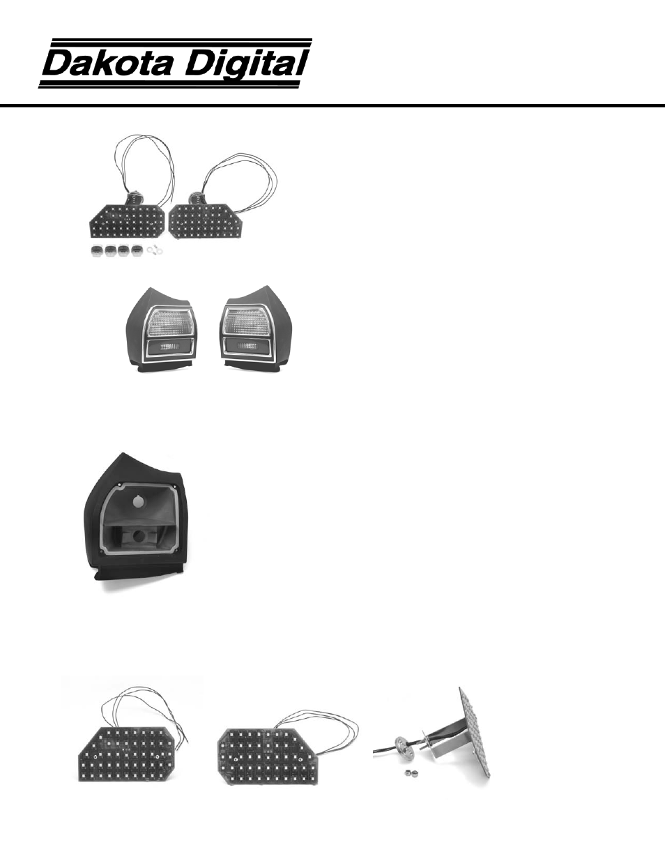 Dakota Digital LED Tail Lights for 1969 Chevelle LAT-NR310 User Manual | 3 pages