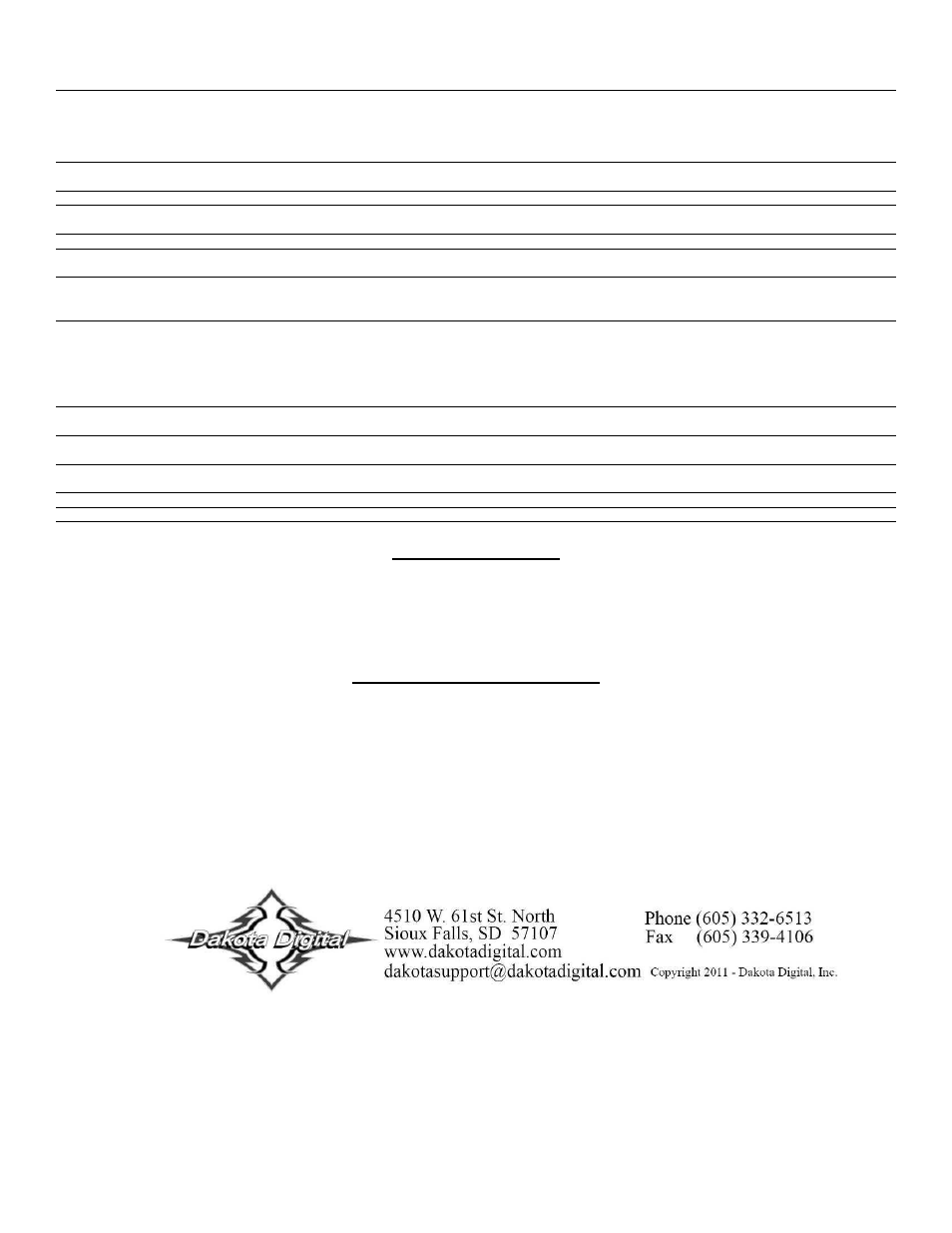 Troubleshooting guide | Dakota Digital MCL-2011(-R) User Manual | Page 9 / 9