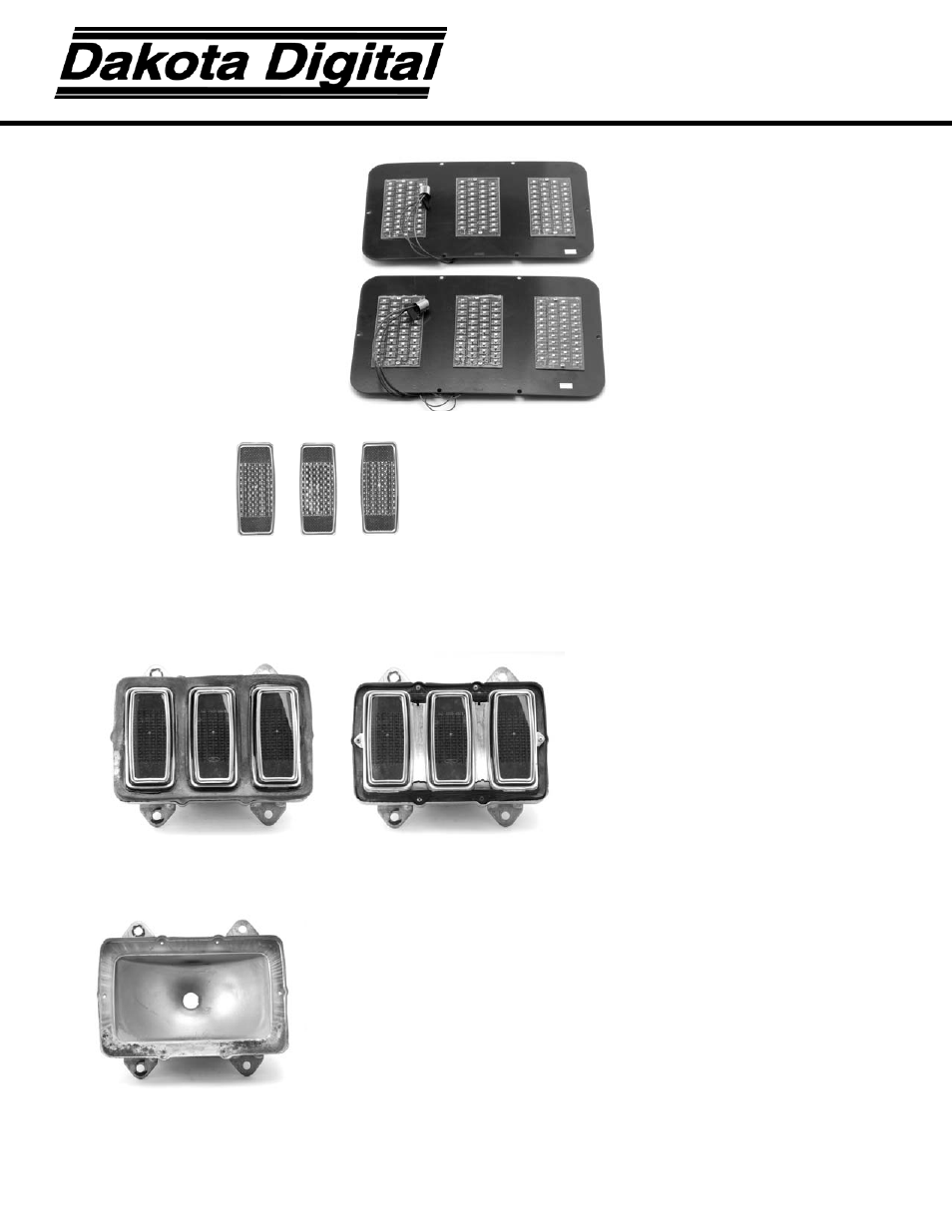 Dakota Digital LED Tail Lights for 1969 Mustang LAT-NR372 User Manual | 2 pages