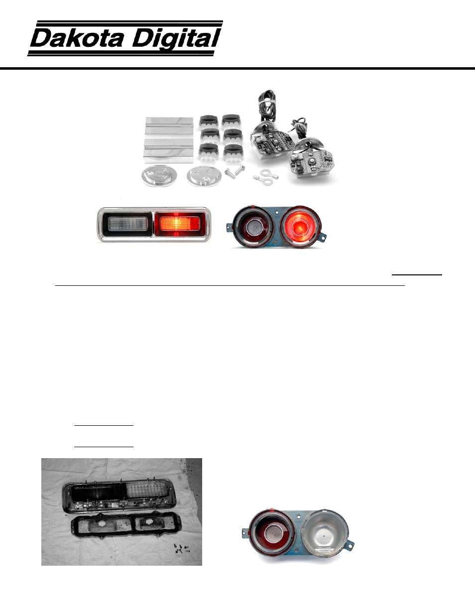 Dakota Digital LED Tail Lights LAT-NR100 User Manual | 4 pages